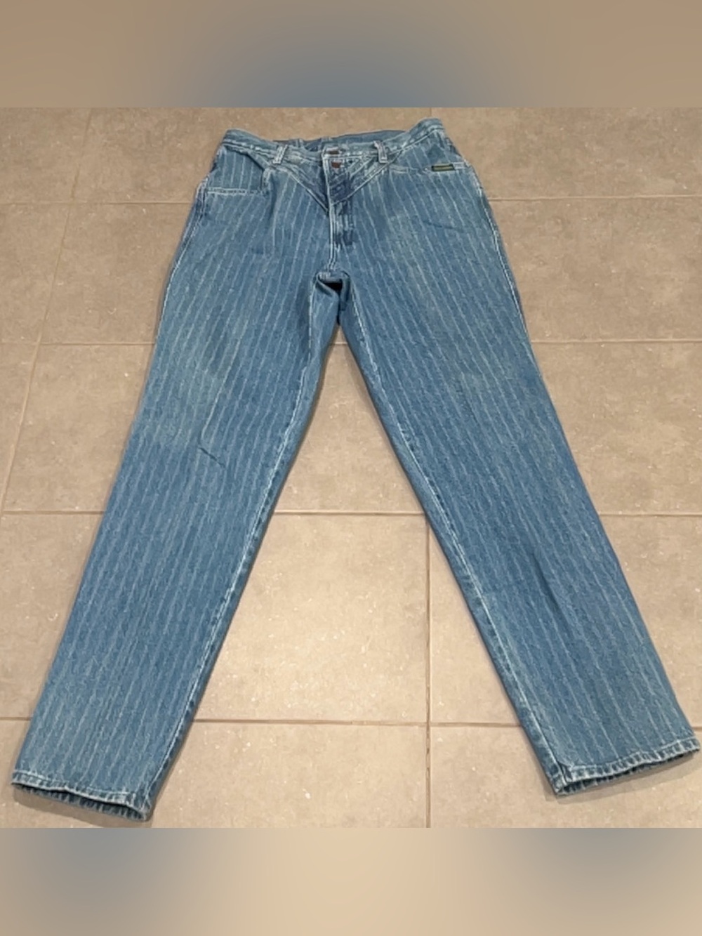 90s Authentic Rockies Pinstripe High Rise Western Cowgirl Rodeo Jeans 34/26 VTG